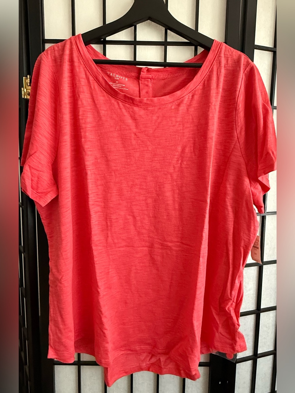 Talbots Coral Scoop-Neck Short Sleeve Tee
